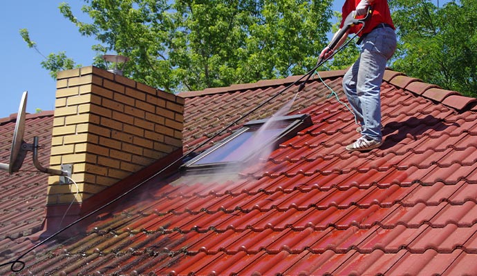 house roof power washing